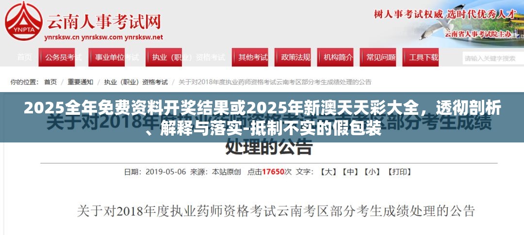 2025全年免费资料开奖结果或2025年新澳天天彩大全，透彻剖析、解释与落实-抵制不实的假包装