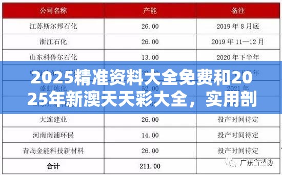 2025精准资料大全免费和2025年新澳天天彩大全，实用剖析、专家解读解释与落实?