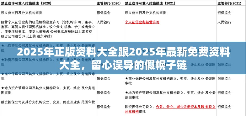 2025年正版资料大全跟2025年最新免费资料大全，留心误导的假幌子链